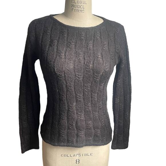 MaxMara Cable Knit Sweater in Chocolate Brown Size Medium - Picture 1 of 5
